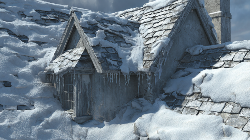 snow on slate roof in Lexington KY